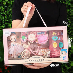 Planet Gates 35CM B Toys BJD Doll for Girls Gifts Princess Bag Pet Shop Bicycle Joint Movable Full Set DIY Toy Children's Toy Birthday Christmas
