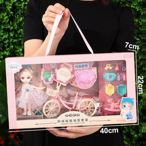 Planet Gates 35CM B Toys BJD Doll for Girls Gifts Princess Bag Pet Shop Bicycle Joint Movable Full Set DIY Toy Children's Toy Birthday Christmas