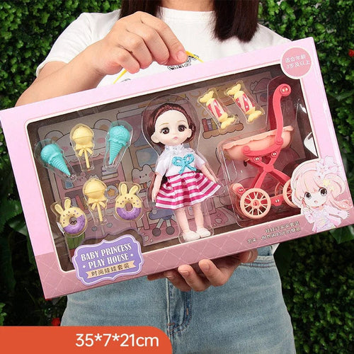 Planet Gates 35CM B Toys BJD Doll for Girls Gifts Princess Bag Pet Shop Bicycle Joint Movable Full Set DIY Toy Children's Toy Birthday Christmas