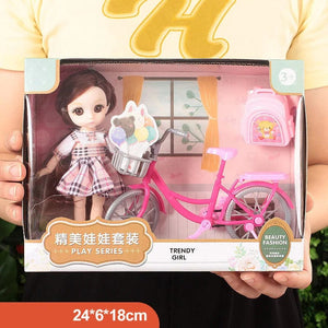 Planet Gates 35CM B Toys BJD Doll for Girls Gifts Princess Bag Pet Shop Bicycle Joint Movable Full Set DIY Toy Children's Toy Birthday Christmas
