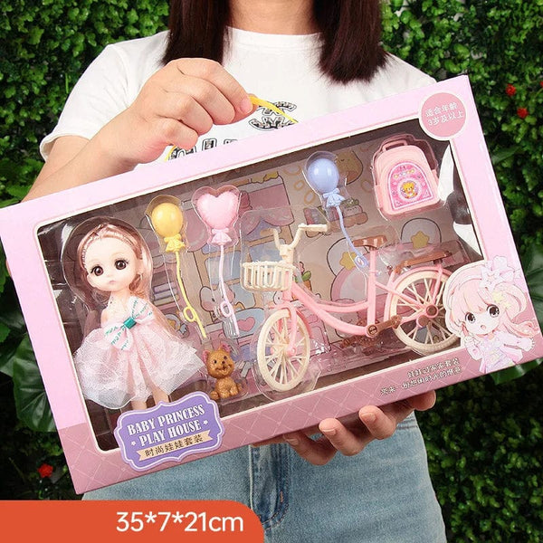 Planet Gates 35CM B Toys BJD Doll for Girls Gifts Princess Bag Pet Shop Bicycle Joint Movable Full Set DIY Toy Children's Toy Birthday Christmas