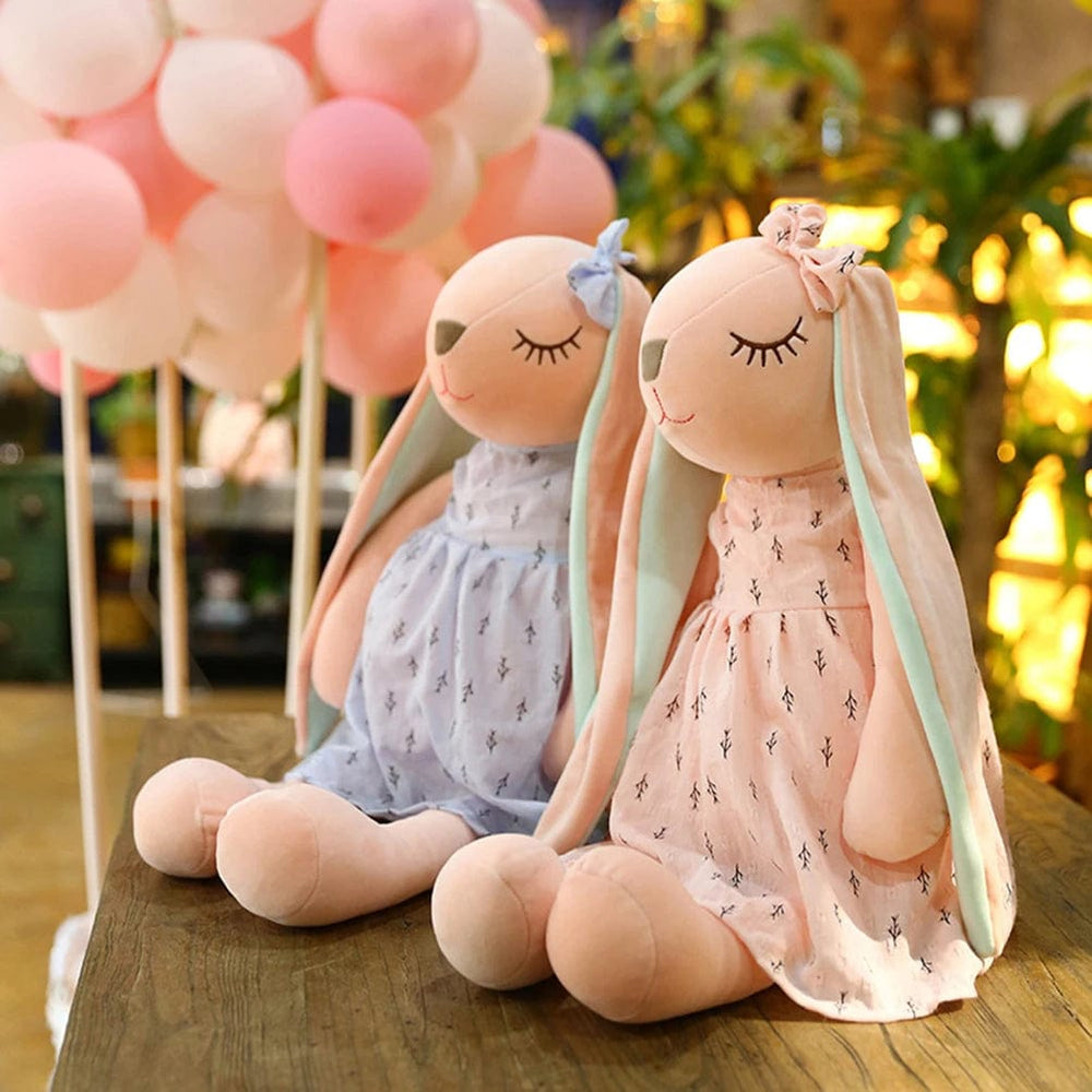 Planet Gates Pink 35CM Cute Cartoon Long Ears Rabbit Doll Baby Soft Plush Toys For Children Rabbit Sleeping Mate Stuffed Plush Animal Toys Infants