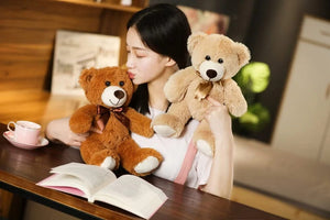 Planet Gates 35CM Cute Colorful Bow Tie Bear Doll Plush Toy Hug Bear Doll Children Birthday Gift Pillow bear Home Living Room Bedroom