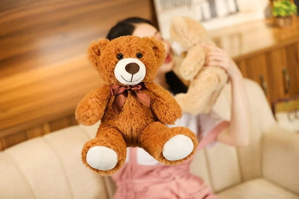 Planet Gates 35CM Cute Colorful Bow Tie Bear Doll Plush Toy Hug Bear Doll Children Birthday Gift Pillow bear Home Living Room Bedroom