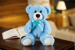 Planet Gates 35CM Cute Colorful Bow Tie Bear Doll Plush Toy Hug Bear Doll Children Birthday Gift Pillow bear Home Living Room Bedroom