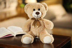 Planet Gates 35CM Cute Colorful Bow Tie Bear Doll Plush Toy Hug Bear Doll Children Birthday Gift Pillow bear Home Living Room Bedroom