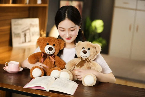 Planet Gates 35CM Cute Colorful Bow Tie Bear Doll Plush Toy Hug Bear Doll Children Birthday Gift Pillow Teddy bear Home Living Room Bedroom