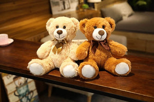 Planet Gates 35CM Cute Colorful Bow Tie Bear Doll Plush Toy Hug Bear Doll Children Birthday Gift Pillow Teddy bear Home Living Room Bedroom