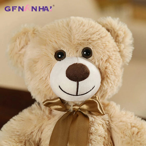 Planet Gates 35CM Cute Colorful Bow Tie Bear Doll Plush Toy Hug Bear Doll Children Birthday Gift Pillow Teddy bear Home Living Room Bedroom