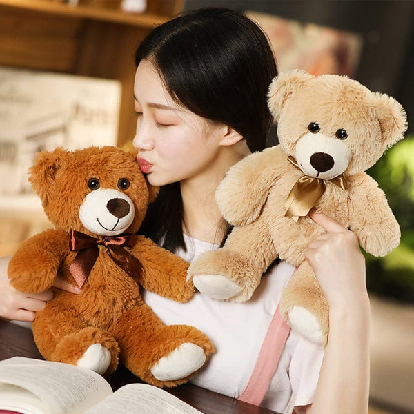 Planet Gates 35CM Cute Colorful Bow Tie Bear Doll Plush Toy Hug Bear Doll Children Birthday Gift Pillow Teddy bear Home Living Room Bedroom