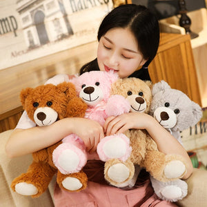 Planet Gates 35CM Cute Colorful Bow Tie Bear Doll Plush Toy Hug Bear Doll Children Birthday Gift Pillow Teddy bear Home Living Room Bedroom