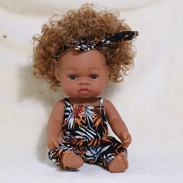 Planet Gates 35cm Newborn Reborn African Doll Baby Simulation Soft Vinyl Children Lifelike Toys Christmas Birthday Toys Dolls for Babies