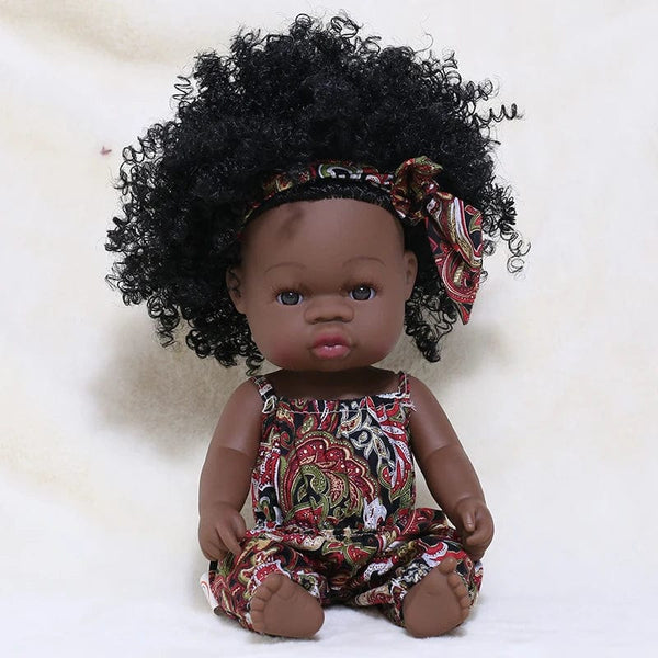 Planet Gates 35cm Newborn Reborn African Doll Baby Simulation Soft Vinyl Children Lifelike Toys Christmas Birthday Toys Dolls for Babies