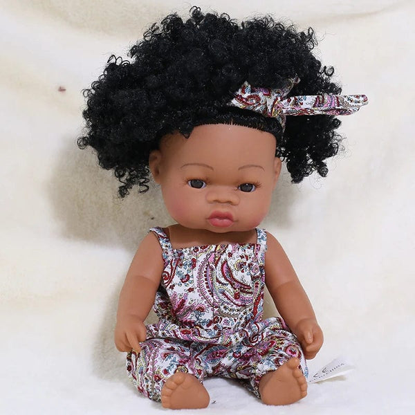 Planet Gates 35cm Newborn Reborn African Doll Baby Simulation Soft Vinyl Children Lifelike Toys Christmas Birthday Toys Dolls for Babies