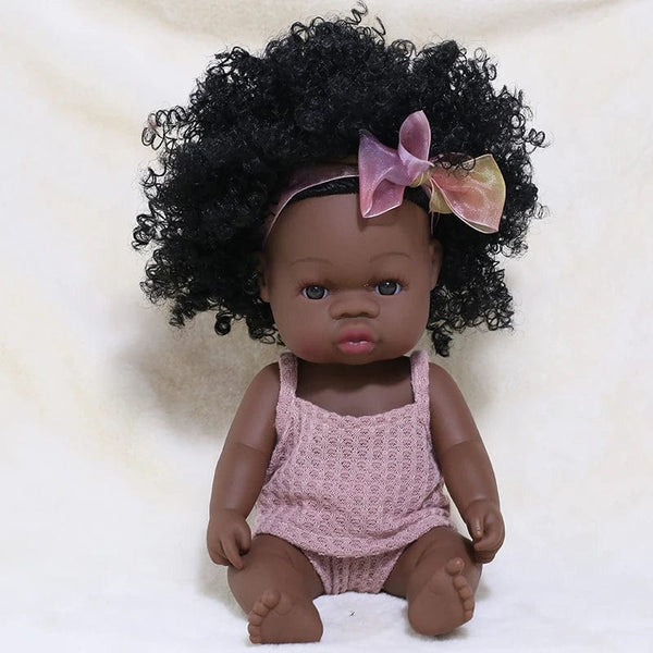 Planet Gates 35cm Newborn Reborn African Doll Baby Simulation Soft Vinyl Children Lifelike Toys Christmas Birthday Toys Dolls for Babies
