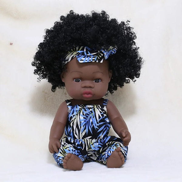Planet Gates 35cm Newborn Reborn African Doll Baby Simulation Soft Vinyl Children Lifelike Toys Christmas Birthday Toys Dolls for Babies