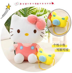 Planet Gates 35cm Saniro Hello Kitty Plush Camera KT Cat Doll Cute Cat Kitty Toys Children's Gift Girl Sofy Stuffed Animal Pillow Toys Gifts