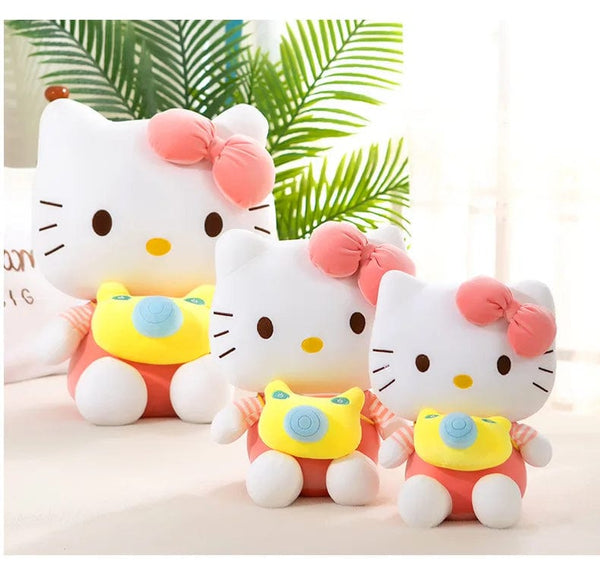 Planet Gates 35cm Saniro Hello Kitty Plush Camera KT Cat Doll Cute Cat Kitty Toys Children's Gift Girl Sofy Stuffed Animal Pillow Toys Gifts