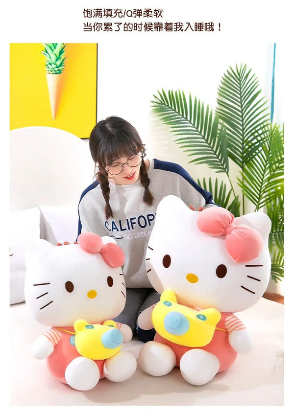 Planet Gates 35cm Saniro Hello Kitty Plush Camera KT Cat Doll Cute Cat Kitty Toys Children's Gift Girl Sofy Stuffed Animal Pillow Toys Gifts