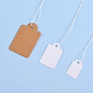 Planet Gates 35x22mm A 100pcs Jewelry Tags Wearing Rope Rings Price Tags White Kraft Paper Handwritten Paper Cards Rectangular Blank Gardening Tags