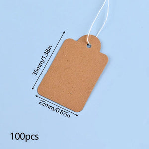 Planet Gates 35x22mm A 100pcs Jewelry Tags Wearing Rope Rings Price Tags White Kraft Paper Handwritten Paper Cards Rectangular Blank Gardening Tags