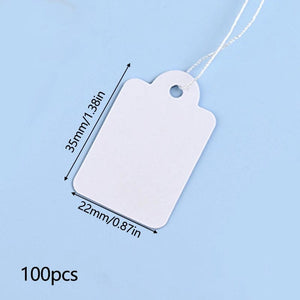 Planet Gates 35x22mm A 100pcs Jewelry Tags Wearing Rope Rings Price Tags White Kraft Paper Handwritten Paper Cards Rectangular Blank Gardening Tags