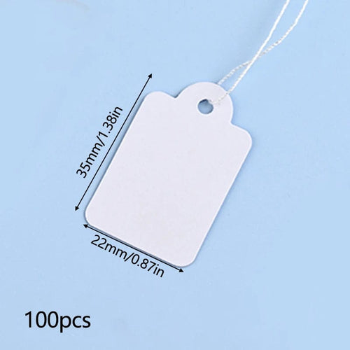 Planet Gates 35x22mm A 100pcs Jewelry Tags Wearing Rope Rings Price Tags White Kraft Paper Handwritten Paper Cards Rectangular Blank Gardening Tags