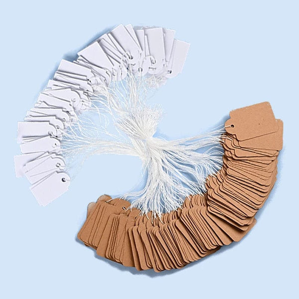 Planet Gates 35x22mm A 100pcs Jewelry Tags Wearing Rope Rings Price Tags White Kraft Paper Handwritten Paper Cards Rectangular Blank Gardening Tags