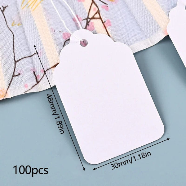 Planet Gates 35x22mm A 100pcs Jewelry Tags Wearing Rope Rings Price Tags White Kraft Paper Handwritten Paper Cards Rectangular Blank Gardening Tags