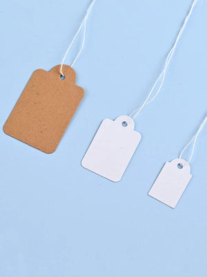 Planet Gates 35x22mm A 100pcs Jewelry Tags Wearing Rope Rings Price Tags White Kraft Paper Handwritten Paper Cards Rectangular Blank Gardening Tags