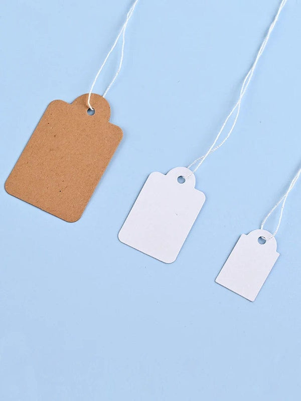 Planet Gates 35x22mm A 100pcs Jewelry Tags Wearing Rope Rings Price Tags White Kraft Paper Handwritten Paper Cards Rectangular Blank Gardening Tags