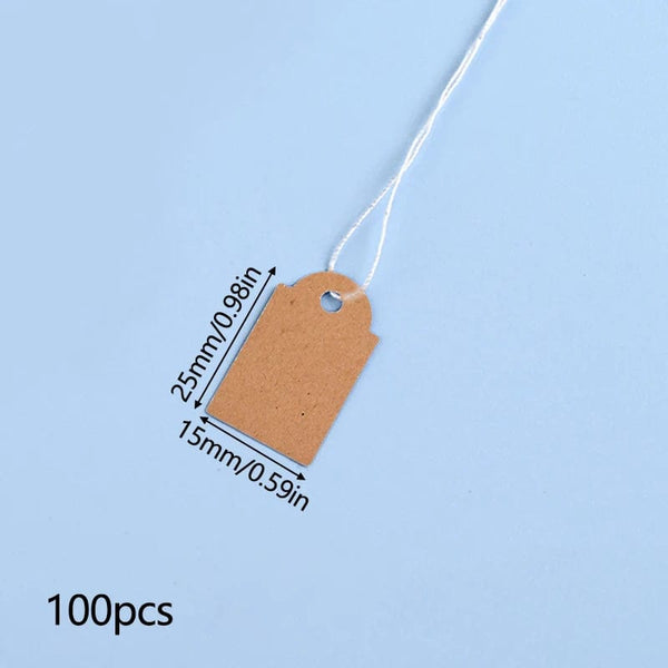 Planet Gates 35x22mm A 100pcs Jewelry Tags Wearing Rope Rings Price Tags White Kraft Paper Handwritten Paper Cards Rectangular Blank Gardening Tags