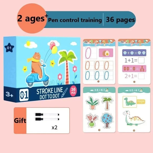 Planet Gates 36 Pages Reusable Magical Tracing Workbook Magic Practice Copybook Control Training Book Children Montessori Drawing Education Stationery