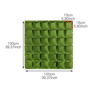 Planet Gates 36 Pockets 1pc Vertical Wall Garden Planter, Wall Hanging Planting Plant Grow Bags For Garden Indoor Outdoor Green