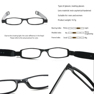 Planet Gates 360 Rotary Magnet Portable Folding Magnetic Therapy Activated Presbyopic Glasses HD Resin Men And Women Reading Plastic Eyewear
