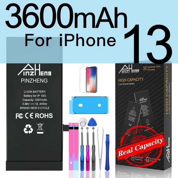 Planet Gates 3600mAh For i13 PINZHENG Battery For iPhone X XR XS 11 12 13 Mini Max Pro Promax Real High Capacity Replacement Bateria Warranty One Year