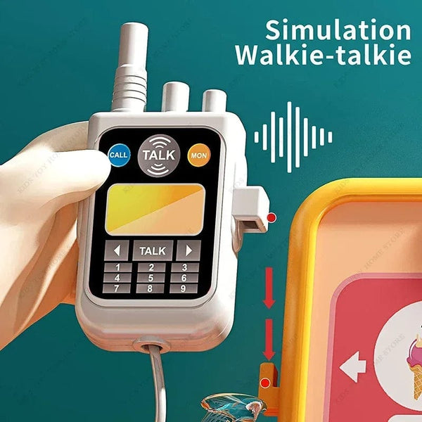 Planet Gates 36PCS Blue Senior Pretend Play Calculator Cash Register Toy Supermarket Shop Cashier Registers with Scanner Microphone Credit Card Gifts for Kids