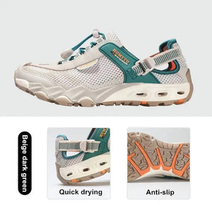 Planet Gates 37 / Beige dark green HUMTTO Hiking Shoes for Women Summer Sneakers Outdoor Trekking Shoes Womens Breathable Quick Drying Beach Sandals HT-2605