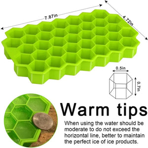 Planet Gates 37 Cavity Honeycomb Ice Cube Trays Reusable Silicone Ice Cube Mold BPA Free Ice Maker with Removable Lids