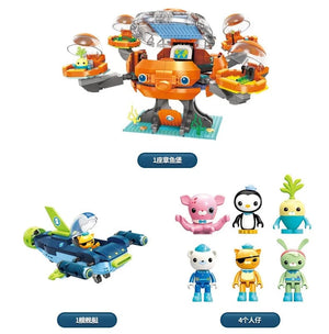 Planet Gates 3716 / no gift  box Anime octonauts Octopod GUP Building Blocks Action Figures Ocean creatures Toy Bricks Friend Interaction Kids Toys