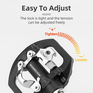 Planet Gates 37210108001 Nylon ROCKBROS Bicycle Lock Pedal 2 In 1 Anti-slip Lock Nylon Pedal MTB Bike Pedals Flat Cleat Platform Shimano SPD Bike Accessories