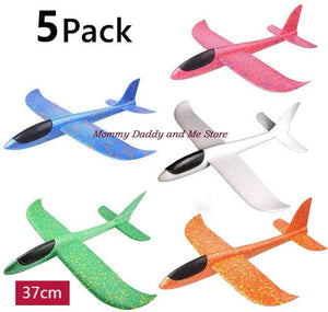Planet Gates 37cm 5 pcs no lights Foam Hand Throwing Airplanes Toy 37cm 48cm Flight Mode Glider Inertia Planes Model Aircraft Planes for Kids Outdoor Sport