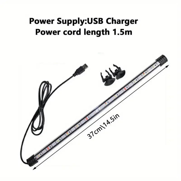 Planet Gates 37cm - USB / CN Plug 17-47cm Aquarium LED Lighting Submersible Mood Lamp USB Waterproof Fish Tank Decorative Plant Grow Light Accessories  110-240V