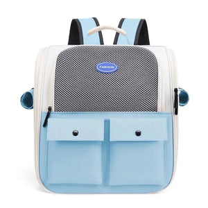 Planet Gates 37x26x37cm / Blue Ventilation Large Capacity Cat Carrier Backpack Adjustable Strap Pet Carrying Bag Foldable Cat Backpack for Outdoor Travel