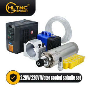 Planet Gates 380v / brazil Sales Water Cooling Spindle Motor Kit 2.2kw 2200w  Round Spindle 24000RPM + VFD Inverter With RS485 + 13pcs ER20 For CNC Milling