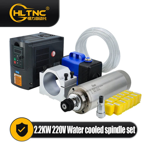 Planet Gates 380v / brazil Sales Water Cooling Spindle Motor Kit 2.2kw 2200w  Round Spindle 24000RPM + VFD Inverter With RS485 + 13pcs ER20 For CNC Milling