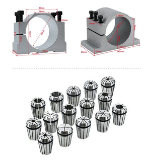 Planet Gates 380v / brazil Sales Water Cooling Spindle Motor Kit 2.2kw 2200w  Round Spindle 24000RPM + VFD Inverter With RS485 + 13pcs ER20 For CNC Milling