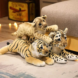 Planet Gates 39-58cm Simulation Lion Tiger Leopard Plush Toys Home Decor Stuffed Cute Animals Dolls Soft Real Like Pillow for Kids Boys Gift