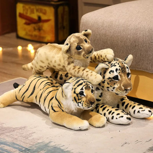 Planet Gates 39-58cm Simulation Lion Tiger Leopard Plush Toys Home Decor Stuffed Cute Animals Dolls Soft Real Like Pillow for Kids Boys Gift