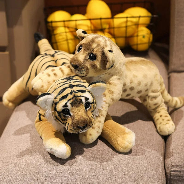 Planet Gates 39-58cm Simulation Lion Tiger Leopard Plush Toys Home Decor Stuffed Cute Animals Dolls Soft Real Like Pillow for Kids Boys Gift